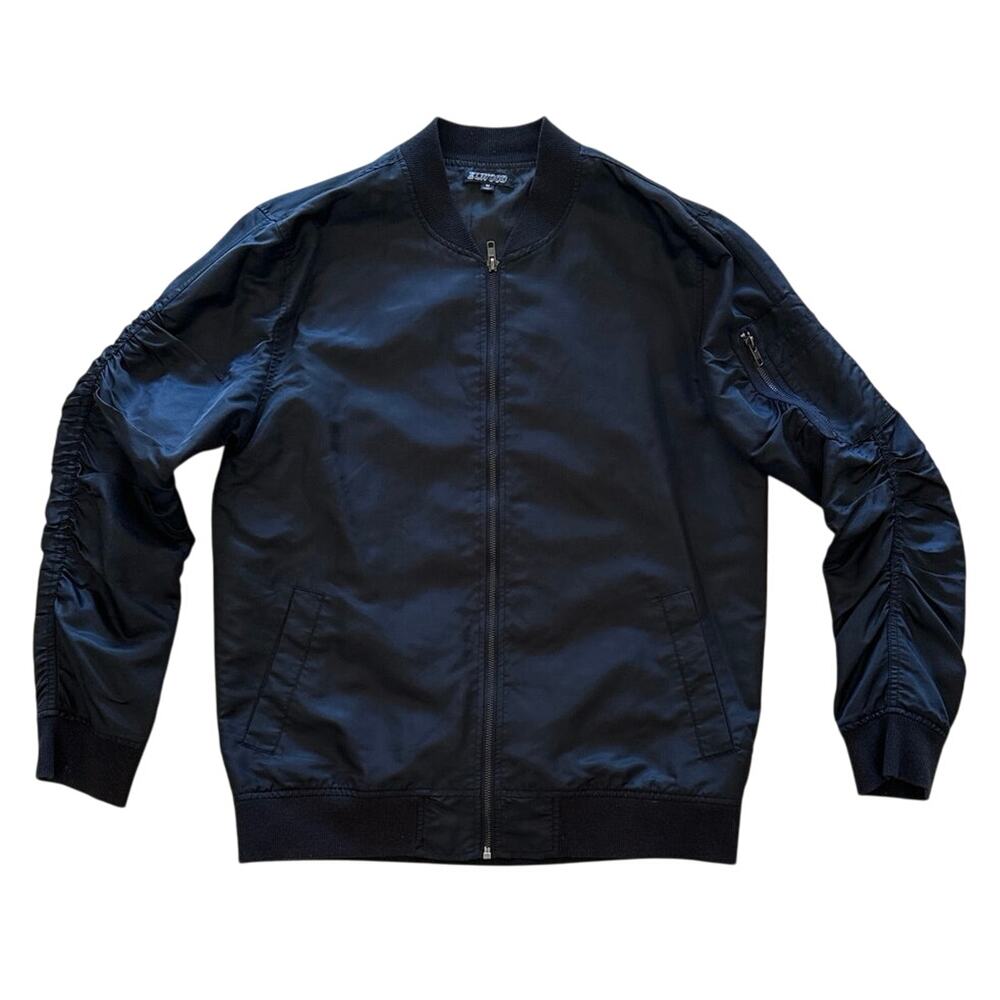 *Satin Women’s Bomber Jacket Long Size M Elwood